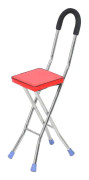 Rostfritt stål hopfällbar krycka Pall Walking Cane Fyra Ben Walking Stick Stol