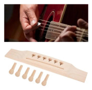 BEL-7549509658952-Gitar Bridge Folk Gitarr Bridge och Pin Set Maple Wood Gitarrbytestillbehör