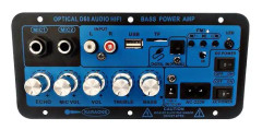 Bil Bluetooth Digital Förstärkare Styrelse Dubbel Mikrofon Bluetooth 5.0 Stereo Förstärkare Subwoofer Kara（BlåSvart）