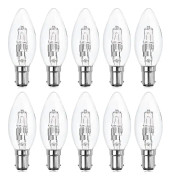 10-pack B15d halogenlampor, dimbara 42w C35 halogenljuskälla 42w B15d Eco halogenlampor B15d ljuskällor liten bajonett