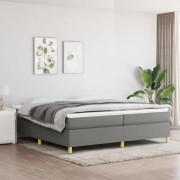 BEL-7358960854076-Box resårbädd med madrass Mörkgrå 200x200cm Tyg