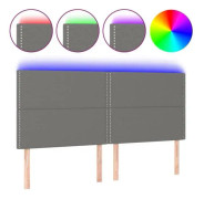 LED sänggavel - FDIT - Mörkgrå - 200x5x118/128 cm - Tyg