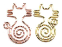 50 Cat Gems, Creative Animal Shape, Rose Gold Metal, för pappersvaror