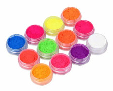 12 färger Pigment Nail Powder, Pigment Nail Super Bright Neon Powder Fluorescerande Nagelpulver