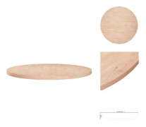 The Living Store Rund bordsskiva Ø70x2,5 cm obehandlat massiv ek