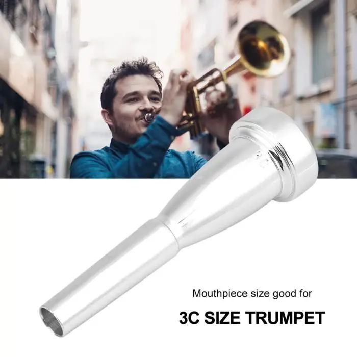 SALUTUYA Trumpetdel Trumpetmunstycke för 3C-storlek Musikinstrumenttillbehör (silver) Instrument Munstycke Silver