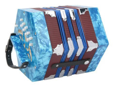 SALUTUYA Concertina Instrument Professionellt bärbart Concertina-dragspel för vuxna, spelkonsttillbehör himmelsblå