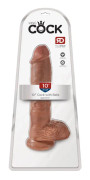 King Cock 10inch Cock With Balls Tan