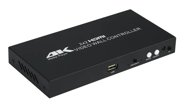 XP03 4K 2x2 HDMI Video Wall Controller Multi-screen Splicing Processor, Style:Playback Version(UK Plug)