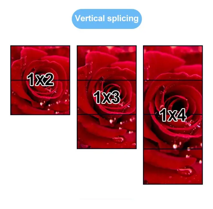 XP03 4K 2x2 HDMI Video Wall Controller Multi-screen Splicing Processor, Style:Playback Version(EU Plug)