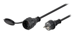 goobay - Strömkabel - CEE 7/4 (R) skyddslock till CEE 7/4 (P) - 230 V - 16 A - 5 m - svart