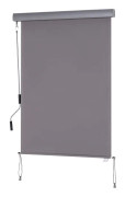 Rootz Vertikal markis - Balkongmarkis - Vindskydd - Sidorullgardin - Sekretessskärm med handvev - Polyestertyg + Aluminium - Grå - 100 x 140 cm