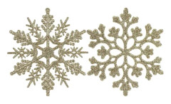 20 st/4 tum vita plast julglitter snöflinga