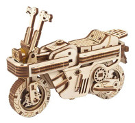 Trämodell - UGEARS - Kompakt hopfällbar motorcykelskoter - Vit - Unik färg - 192 delar - Trä - Vuxen