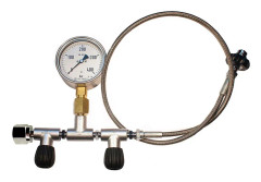 Metalsub Inert Gas Transfer Unit Med Manometeranslutning Din W21.8-14/din477 200/300 Silver 1 m