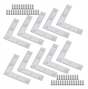 10-pack platta vinkelbeslag 80 x 80 x 1,5 mm tjockare rostfritt stål