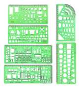 6 st Arkitekt Multi Purpose Ritningsmall Set Husplan Int