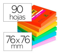 Post-It Super Sticky Notes Playful, 76 x 76 mm, pakke a 6 stk