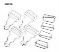 BEL-7423055169028-metallspänne 10 stycken/set silvervita spännknappar med innerdiameter 2,7 cm1 set