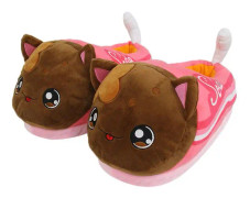 Meemeows Plåstertofflor med Kattmotiv Söta Anime Cartoon Aphmau Plåstertofflor Fylld Djurleksak Plåstertofflor Present till Fans Barn C