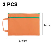 Blixtlåspåsar, 3 st, A4-pappersfillagringsdokument, orange