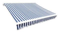 BEL-7076732240154-Tälttak Blåvit duk 6x3 m (ram ingår ej)