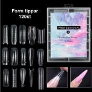 Dual formtippar för polygel/akrylgel C-kurva clear 120 st Transparent Nr - 13