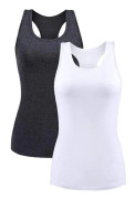 Kvinnors bomullskamisol hyllbehå tank top stretchiga undertröjor camisole 2-pack M