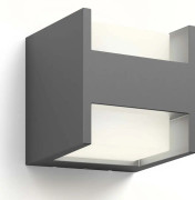 Philips Arbour vägglampa 3,8 W, Väggbelysning för utomhusbruk, Antracit, Gjuten aluminium, IP44, Fasad, Trädgård, Terass, II