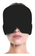 Theraice Rx Form Fitting Gel Ice Headache Migraine Relief Hat Cold Therapy Comfortable Stretchable F(svart)