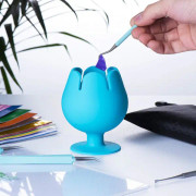 Dammsugad vinylavfallsuppsamlare, vinkoppsformad organizer för Cricut-verktyg och tillbehör (blå)