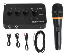 Karaoke mikrofonmixer, 2 mikrofoningångar, BT-anslutning