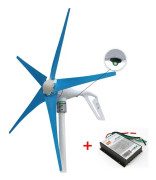 Vindturbingeneratorpaket, 400W effektutgång, PWM-kontroll, 24V, 6 vita blad, 400W