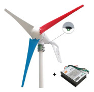 Vindturbingeneratorpaket, 400W effektutgång, PWM-kontroll, 24V, 6 vita blad, 400W