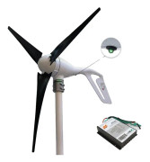 Vindturbingeneratorpaket, 400W effektutgång, PWM-kontroll, 24V, 6 vita blad, 400W