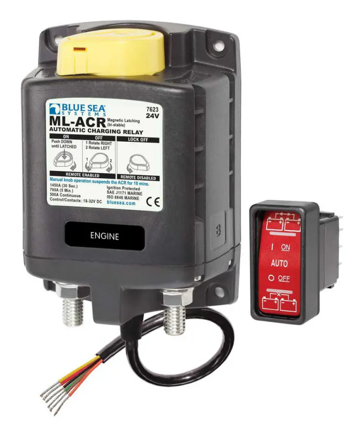 Blue Sea Systems Solenoid 24v Manual Control Svart