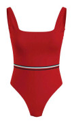 Tommy Hilfiger Baddräkt Square Neck One Piece Röd M Kvinna