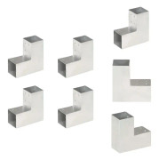 The Living Store Stolpbeslag 4 st L-form galvaniserad metall 81x81 mm