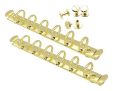 S 4-Ring Binder Mekanism A4 Notebook Mekanism Ersättningskit Brons Metallklämma Ringpärm Rund Ring Bindning Spines Guld A7 Pärm