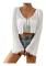 dusa Dam Tie Front Bell Långärmad Scalloped Crop Cardigan Stickad Topp Vit Medium