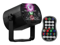 7-färgad Led Dj Disco Laser Ljud Strobe Scenljusprojektor USB Uppladdningsbar för jul Halloween Deorations B（Som visas)