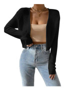 dusa Dam Drop Shoulder Långärmad Knapp Upp Stickad Cardigan Tröja Svart Stor