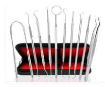 Tandverktyg, 10-pack professionell plackborttagare Set, munvårdshygienkit i rostfritt stål med metallplackrengöring, tandsten