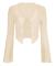dusa Dam Sheer Shrug Crop Top Långärmad Tie Front Lettuce Trim Mesh Open Cardigan Top Apricot X-Large