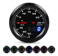 Ashata Turbo Tryckmätare Universal Turbo Boost Meter 7 färger LED 2in/52mm PSI Tryckmätare Pointer Display