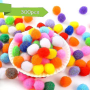 300 stycken 1 tums olika pom poms, hantverks pom pom bollar, färgglada pumps för gör-det-själv kreativa hantverk dekorationer, barn hantverk projekt