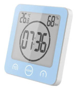 Digital LCD-display, digital vattentät stänkskyddad badrumsväggklocka duschklocka temperaturtimer