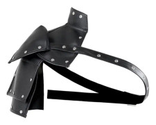 Steampunk Enkelsidig Axelrustning Pauldron Mjuk Faux Läder Kropp Bröst Sele 761# Svart