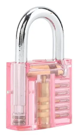 Transparent Hänglås Set Pick Cutaway Övningslås Med Nyckelavtagare Kit Verktyg Rosa