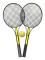 Badmintonracketar, tennis med boll